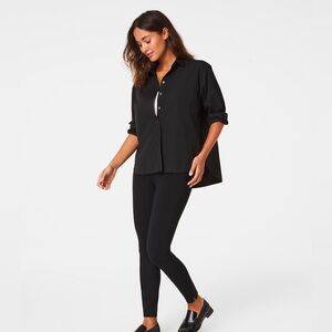 Spanx Women’s Classic Black Jeggings with Zipper Bottoms Size 1 Stretchy Waist